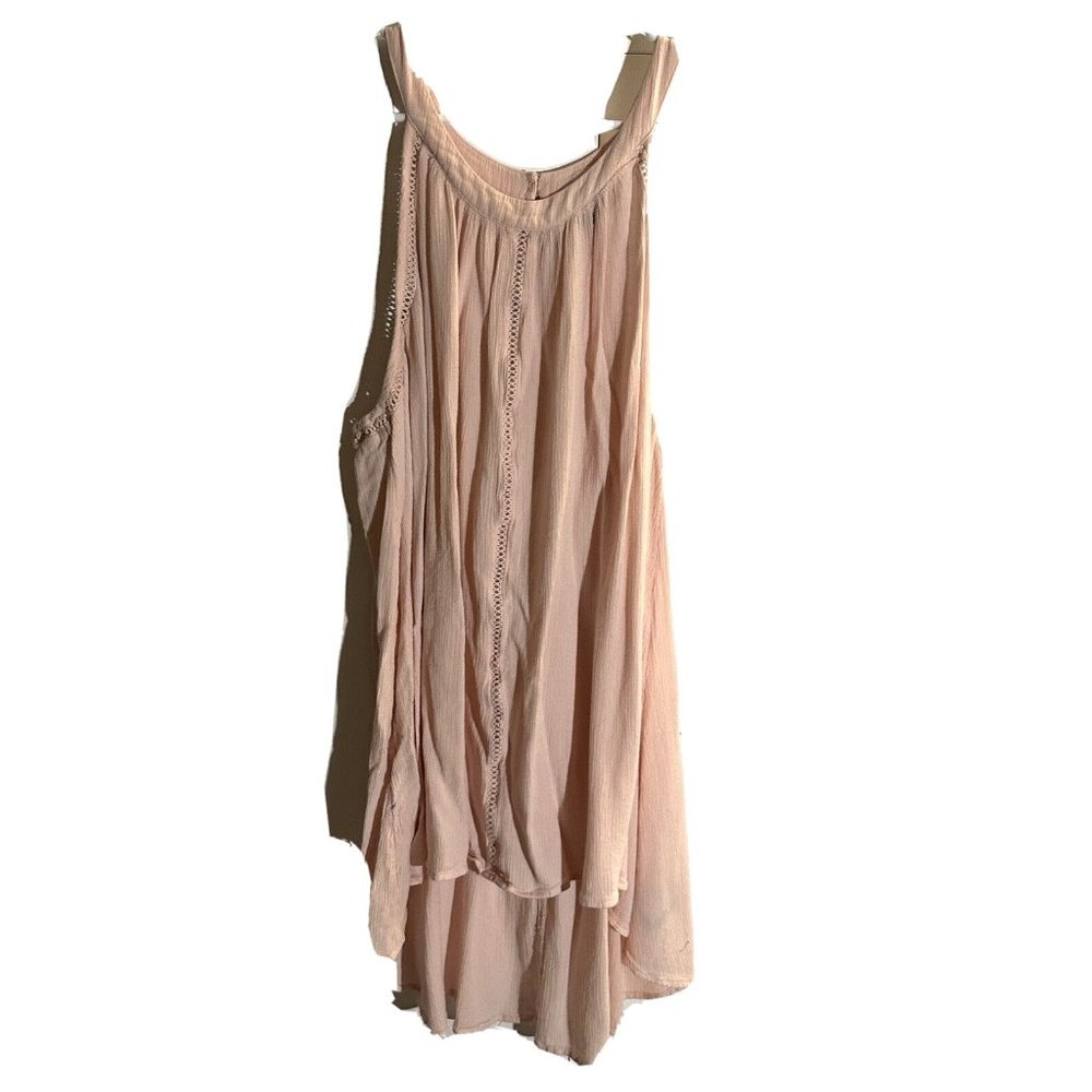 Torrid Cream Tank 22/24 3X Blush Pink Tanktop Hi Low Hem Summer Flirty Date